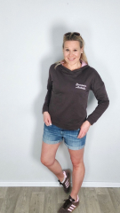 RESTST�CK 82 cm angerauter Sweat Stoff uni, dunkelbraun