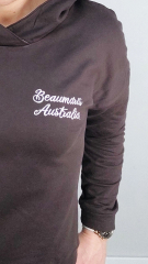 RESTST�CK 82 cm angerauter Sweat Stoff uni, dunkelbraun