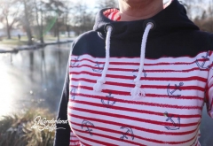 Sweat Stoff kuschelig weich uni, dunkelblau
