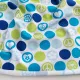Jersey Stoff Punkte Kreise Herzen Friedenszeichen, wei� blau hellgr�n