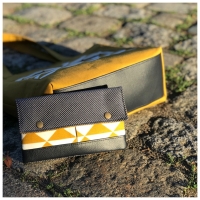 RESTST�CK 33 cm Dekostoff Dreiecke, senfgelb weiss