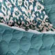 Samt Steppstoff Ikatmuster Boho-Style - petrol ecrue