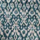 Samt Steppstoff Ikatmuster Boho-Style - petrol ecrue