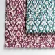 Samt Steppstoff Ikatmuster Boho-Style - petrol ecrue