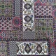 Viskose Stoff Boho Style gemustert - Bordeaux Dunkelblau