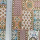 Viskose Stoff Boho Style gemustert - ockergelb blau
