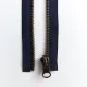 Teilbarer Rei�verschluss Metall Messing 60 cm Dunkelblau #730 - f�r Jacken