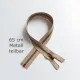 Teilbarer Rei�verschluss Metall Messing 65 cm Beige #708 - f�r Jacken