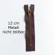 Rei�verschluss Metall Messing 12 cm nicht teilbar, dunkelbraun #702