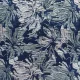 Jacquard Stoff Blumen silber mint dunkelblau