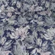 Jacquard Stoff Blumen silber mint dunkelblau