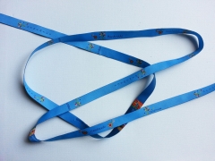 Webband "Handmade - Blattwerk", hellblau