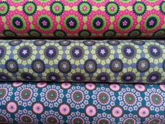 RESTST�CK 142 cm Jerseystoff R�dchen & Blumen, pink hellgr�n