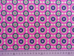 RESTST�CK 142 cm Jerseystoff R�dchen & Blumen, pink hellgr�n