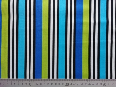 Baumwollstoff Streifen vertikal Camelot Design, blau schwarz hellgr�n