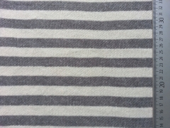 RESTST�CK 29 cm French Terry Sweatstoff Streifen 2 cm, grau ecrue melange