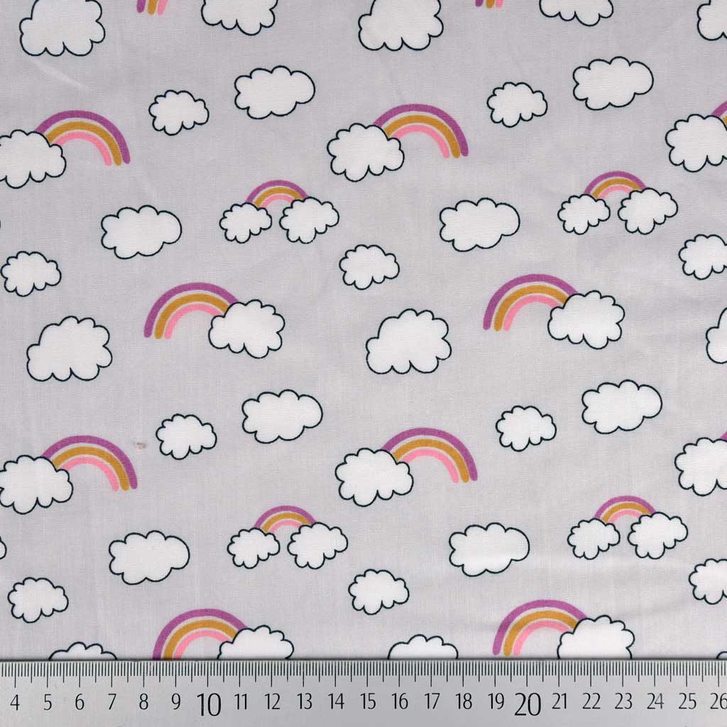 Baumwollstoff Regenbogen WolkenNähen DIYWunderland der