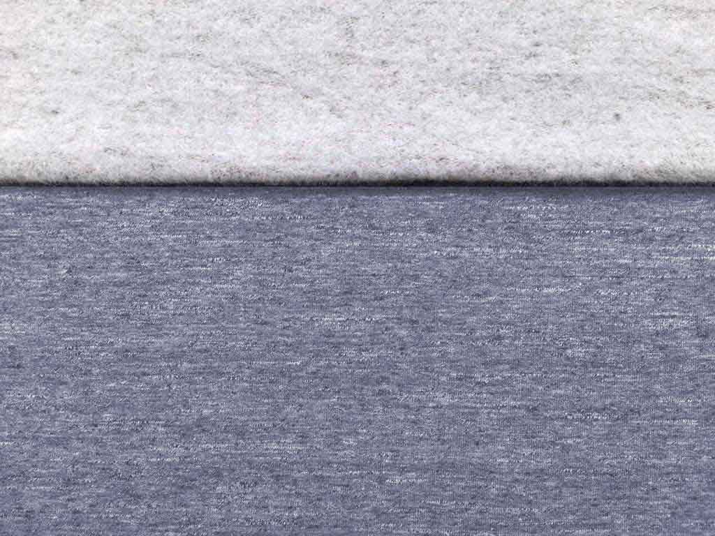graublau melierter Sweatstoff| Damen Sweater nähen - Wunderland der Stoffe