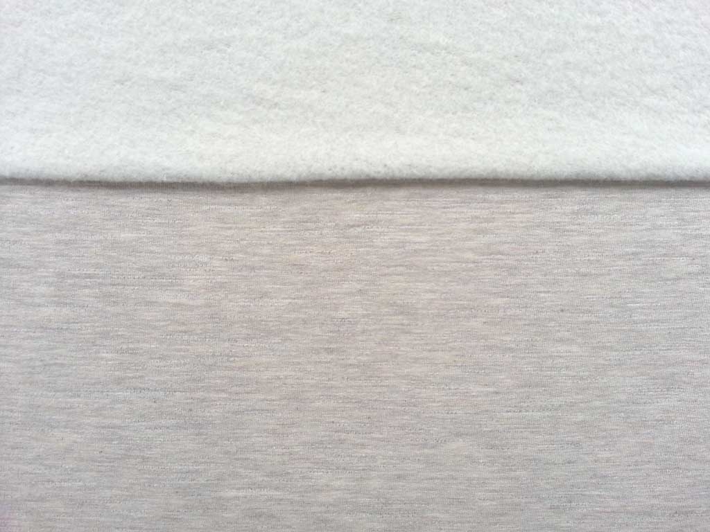 Sweatshirt Stoff Jogging Anzug Plüsch Angeraut Grün Tupfen Meliert 
