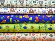 Jerseystoff Blumen und Bume, hellgrn