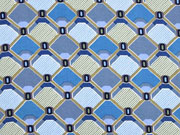 Viskose Stoff grafisches Muster Rauten, rauchblau