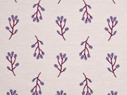RESTSTCK 40 cm Sweatstoff Zweige Knospen,  lavendel nude