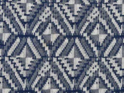 RESTSTCK 76 cm Jacquard Jerseystoff Rauten, blau  grau