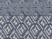RESTSTCK 76 cm Jacquard Jerseystoff Rauten, blau  grau