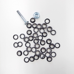24 Ösen schwarz eloxiert, 8 mm, mit Werkzeug