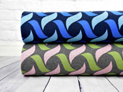 RESTSTCK 19 cm Bio-Jacquard Hamburger Liebe grafisches Muster, blau navy