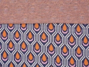 RESTSTCK 140 cm Bio-Jacquard Hamburger Liebe Tropfenmuster, zimt grau