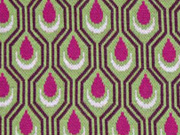 RESTSTCK 79 cm Bio-Jacquard Hamburger Liebe Tropfenmuster, beere kiwi