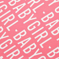 Sweatstoff French Terry Schriftzug BABYGIRL Herzen, cremewei koralle
