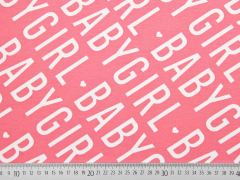 Sweatstoff French Terry Schriftzug BABYGIRL Herzen, cremewei koralle