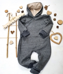 Rippenbndchen Hipster-Beanie Stoff, anthrazit melange