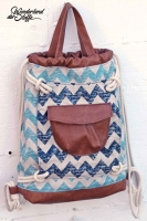 Leinenlook Dekostoff Zick Zack, dunkelmint