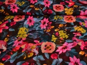 Chiffon Blumen, dunkelbraun pink