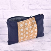 Dekostoff Jacquard Drizzle, dunkelblau