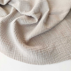 Musselin Stoff zweilagig Double Gauze uni, hellbeige