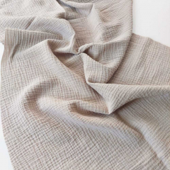 Musselin Stoff zweilagig Double Gauze uni, hellbeige