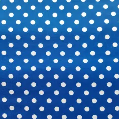 Baumwollstoff Punkte 0,7 cm breit, wei� royalblau