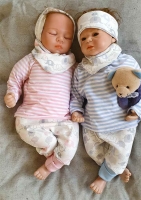 RESTST�CK 25 cm Jerseystoff Streifen 5 mm,  rosa wei�