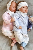 RESTST�CK 25 cm Jerseystoff Streifen 5 mm,  rosa wei�