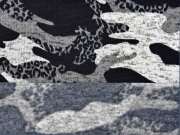 Strickstoff Camouflage angeraut, schwarz grau