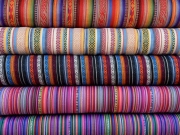 Mexiko Stoff Webware Ethno Look Streifen & Borten, lila