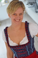 Baumwollstoff Blmchen Trachtenlook, dunkelblau