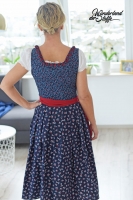 Baumwollstoff Blmchen Trachtenlook, dunkelblau