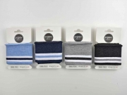 Fertigb�ndchen Streifen College Stil, wei� dunkelblau blau melange