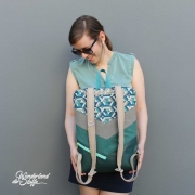 RESTST�CK 20 cm Kunstleder Lederimitat f�r Taschen gepr�gte Optik, petrol