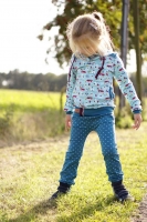 RESTSTCK 59 cm French Terry Sweat Lamas Kakteen Tipis, helltrkis